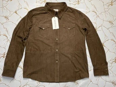 New Tecovas Men Western Goat Suede Brown Overshot Size XL Pockets - Image 1 of 4