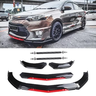 Front Bumper Lip Splitter Spoiler Gloss Black Look Red For Toyota Avalon XLE XSE Foto 1 de 4