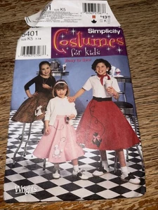 Costume gonna scozzese barboncino gatto bambina Simplicity 5401 taglia 7-14 modello cucito - Foto 1 di 2