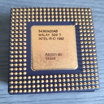 Intel Pentium 60 MHz SX948 A80501-60 1st Gen P5 CPU Socket 4 Vintage Computing - Image 1 of 3
