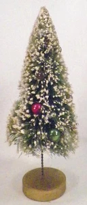 Bottle Brush Christmas Tree 8in Mercury Glass Beads Snow Gold Base Japan VTG #2 - Picture 1 of 5