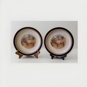 Folkcraft Gres Cabelas Bugling Elk 8.5” Plato de Ensalada/Postre Repuesto DOS - Imagen 1 de 4