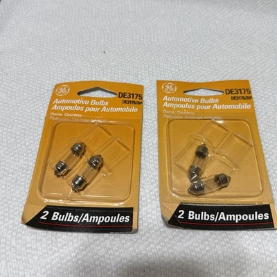(4)- New GE DE3175 Miniature Lamp Bulb 10w 12 volt T3-1/4 Festoon Dome - Image 1 of 4