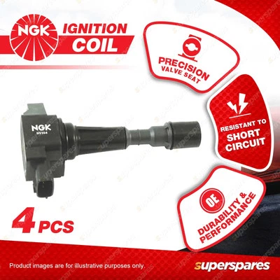 4 x NGK Ignition Coils for Mazda 2 DY DE 1.5L 4Cyl V DOHC MPFI 16V ZY 76kW 82kW - image 1 of 2