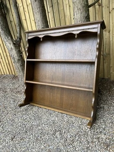 Vintage Carved Oak Wood Bros Old Charm Country Dresser Top Bookcase Shelving - Picture 1 of 15