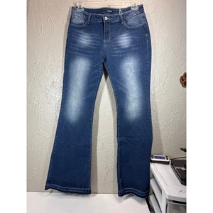 Pantalones de mezclilla Flamingals calce curvilíneo pierna ancha tiro medio lavado medio para mujer talla XL NUEVOS CON ETIQUETAS - Imagen 1 de 6