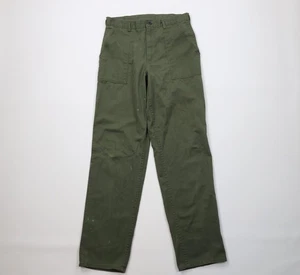 Vtg 60s Sweet Orr Mens 30x32 Distressed Union Made Military Utility Pants Green - Picture 1 of 20
