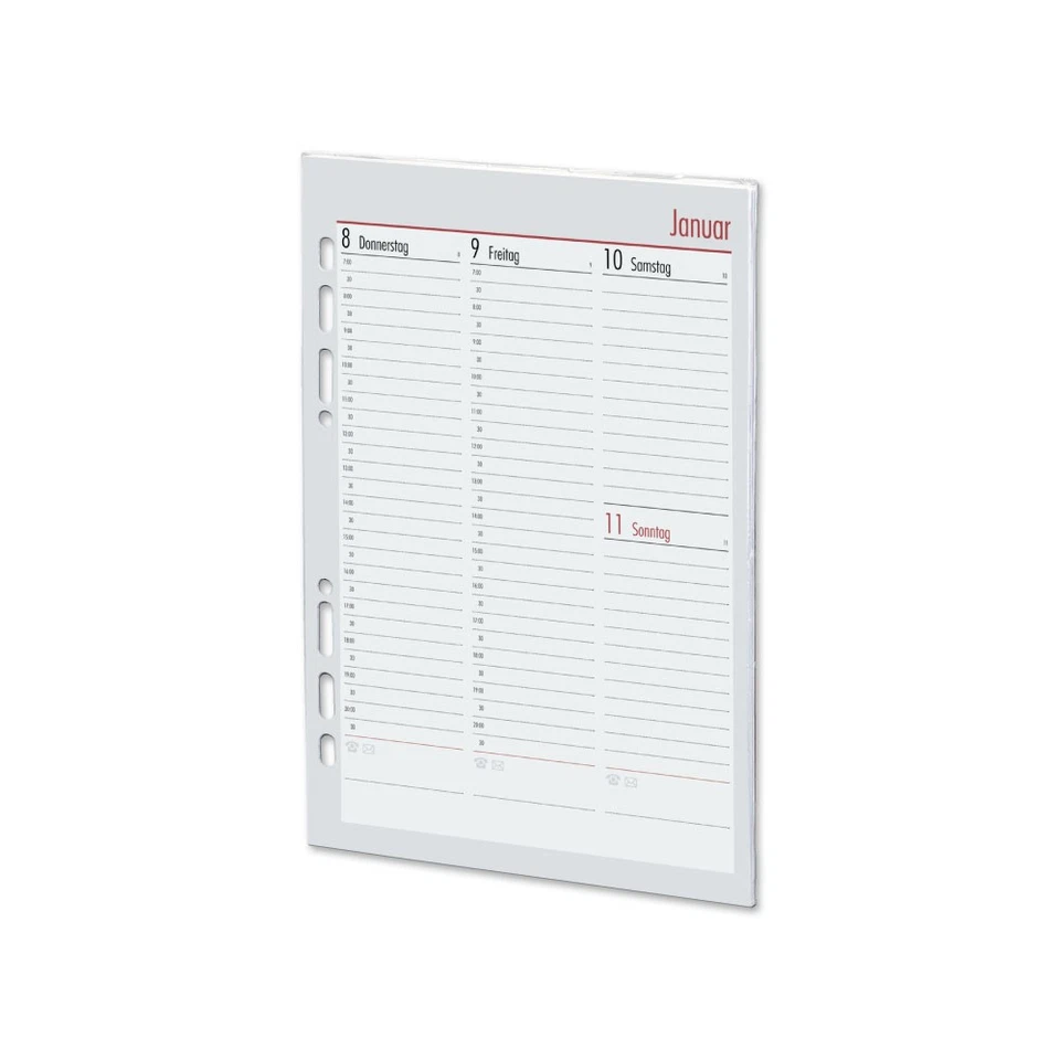 BSB Kalender Einlagen Ersatz Timer weiß A5 1 Woche 2 Seiten Planer 2026 vertikal - Bild 1 von 1