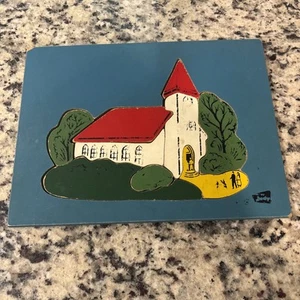 Vintage RARE JUDY Wooden Puzzle CHURCH with Steeple Very GOOD CONDITION FS - Picture 1 of 6