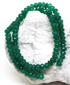 Verde ónix grandes piedras preciosas 925 plata esterlina collar pulsera... - Imagen 1 de 12