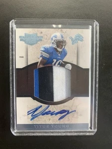 2011 Plates & Patches Rookie Auto Jumbo Material 4 Color Prime Titus Young 10/25 - Picture 1 of 5