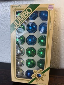 Ornamenti Natalizi Vintage Agrifoglio Vetro Verde Lucido 1 3/4" Set di 15 USA - Foto 1 di 10