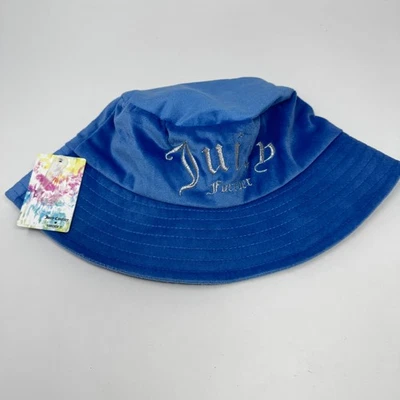 Juicy Couture 帽子 Bucket Velour Juicy Forever 刺绣女式 Y2K 全新带标签 — 第 1/4 张图片