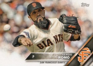 Lot of (10) 2016 Topps Mini SERGIO ROMO Card LOT SP/1000 #596 Giants