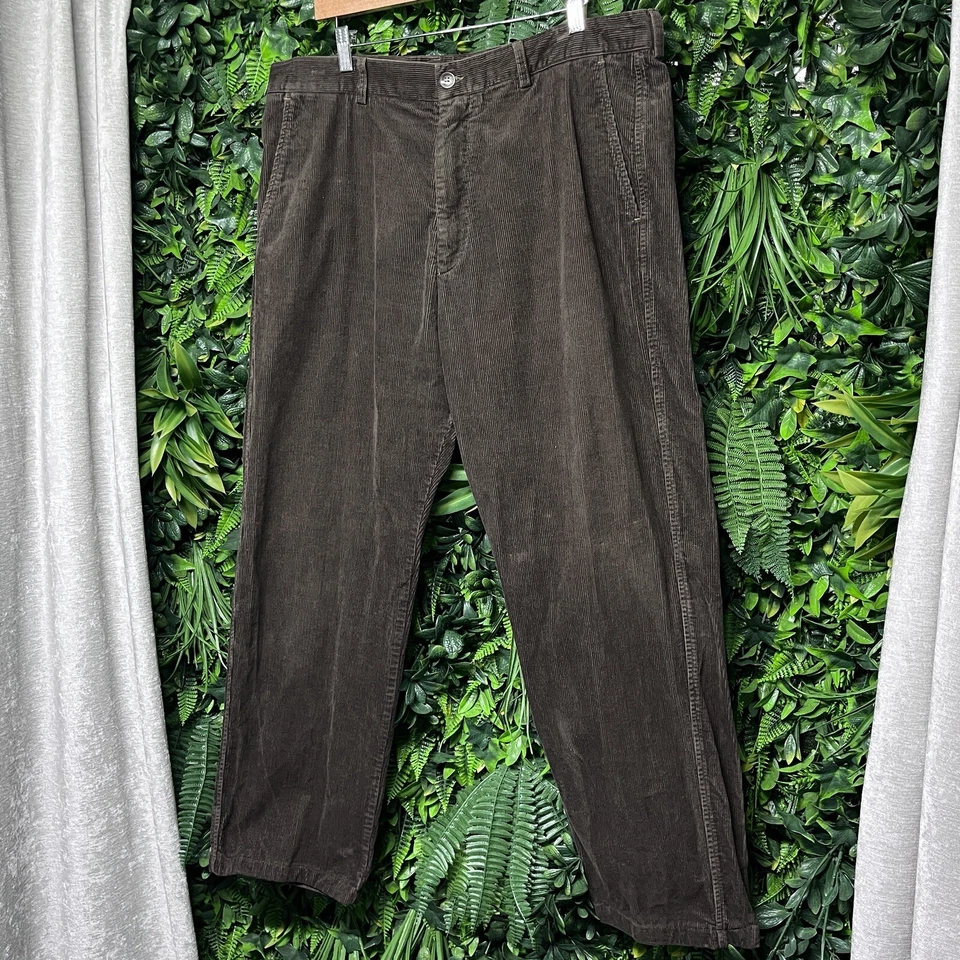 Pantalones de Pana LACOSTE Hombres 38x30 Marrón Preppy Chino Old Money Recto 2605 Foto 1 de 4