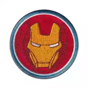 Disney Marvel Avengers Iron-On Patch: Iron Man Head Circle New Free Ship - Picture 1 of 11