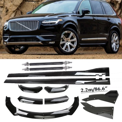 Front Bumper Lip Splitter Spoiler Side Skirt Strut Rod For Volvo XC60 XC40 XC90 Foto 1 de 4