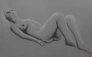 Vintage original pastel drawing woman figure nude - Picture 1 of 13