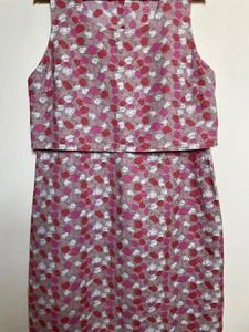 Adini Taupe and Pinks Cotton Sleevless Tiered Dress size 16 - Picture 1 of 12