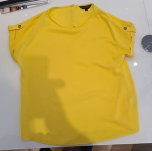 DOROTHY PERKINS WOMENS YELLOW POLYESTER TOP SIZE 16 - Picture 1 of 5