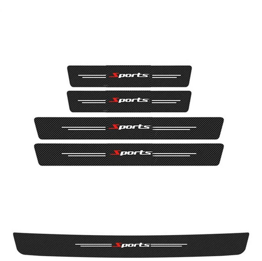 5Pcs/Set Car Scuff Plate Door Sill Cover Panel Step Protector Guard Sticker Trim - Image 1 of 4
