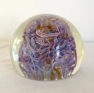 Vintage Hand Blown Purple and Gold Paper Weight - Picture 1 of 4