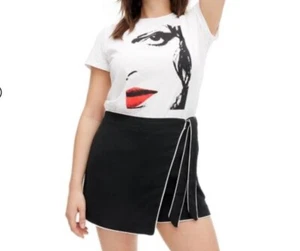 Women's Side Wrap Mini Skort - DVF - Black - Large - New - Picture 1 of 11