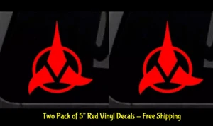Star Trek - Klingon Logo ZWEI 5" rot Vinyl Aufkleber Auto LKW Fenster Notebook Tablet - Bild 1 von 2