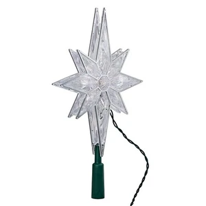 Kurt Adler 10-Light 10-1/2-Inch Clear LED 8-Point Star Treetop - Picture 1 of 8