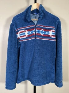 Maglione Chubbies blu pile profondo pile pile 1/4 zip maglione azteco indiano sud-ovest S - Foto 1 di 8