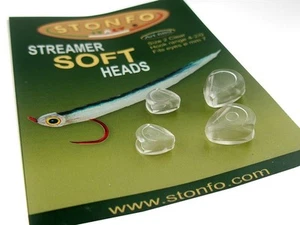 Cabezas suaves Stonfo Streamer 2 tallas 8 piezas materiales de atadura de mosca hechos en Italia - Imagen 1 de 1