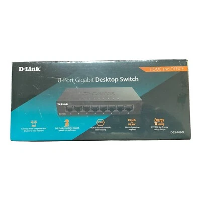 D-Link DGS-108GL 8 Port Gigabit Metal Unmanaged Desktop Switch H/W Ver. A1 - Image 1 of 3