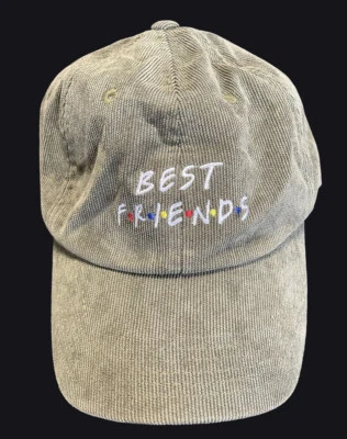 New Best Friends Embroidered Lined Corduroy Adjustable Baseball Hat Green - Image 1 of 4