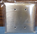 Metal Light Switch Plate Cover Wallplate 2 Gang Blank Cover Plug Stainless JUMBO