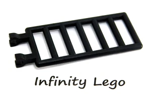 5 LEGO Black Bars Fence 7 x 3 with Double Clips (6020) - 5 Pieces - Picture 1 of 2