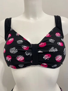 Top de bikini negro y rosa 22 para tazas D 22D suave acolchado sin cables correas de apoyo - Imagen 1 de 8