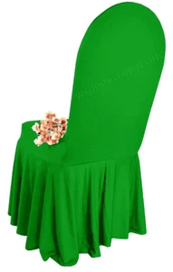 Wedding Linens Inc. Banquet Spandex Stretch Lycra Chair Covers with Skirt - Picture 1 of 18