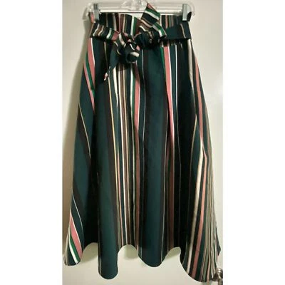Falda 7th Avenue Design Studio New York and Company Verde Rayas Cinturón Talla XS Foto 1 de 4