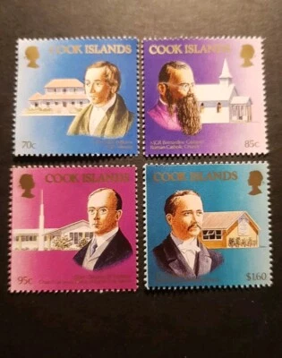 Sello Islas Cook Historia Religiosa N°1029/1032 Nuevo ** Lujo MNH 1990 Foto 1 de 3