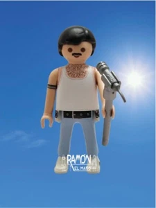 Custom Playmobil Freddie Mercury Live Aid 1985 figura Queen música rock - Imagen 1 de 5
