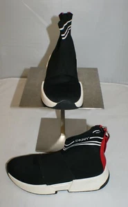 DKNY Donna Karan Women's Zip Back Logo High Top Sock Black Sneakers Sz 6.5M Auth - Picture 1 of 10