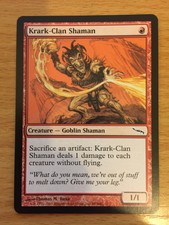 MTG 1x Krark Clan Shaman Mirrodin Set Goblin Creature Red Mountain Magic Card