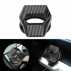 Carbon Fiber In-Car Engine Start Stop Push Button Switch Cover Trim Accessories - Picture 1 of 12