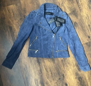 Lederjacke VERO MODA Gr. XS blau Biker Jacke / Style Neu mit Etikett - Bild 1 von 9