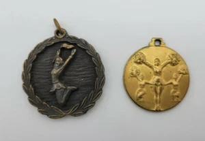 Lot of 2 Vintage 1974 and 1976 Cheerleading Medals Bronze & Gold Tones - Picture 1 of 9