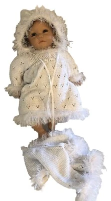 Muñeca bebé niña con peso Adora Frank con traje de ganchillo blanco Foto 1 de 4