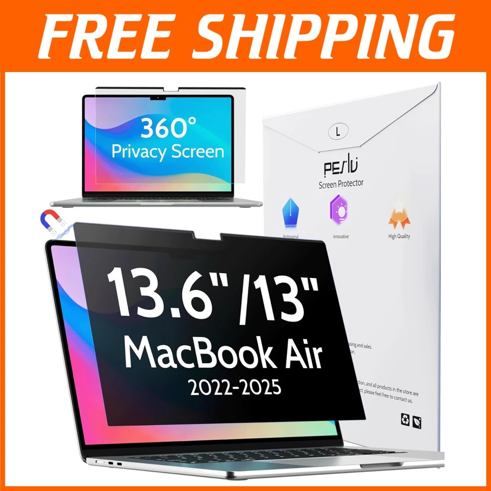 Easy Install Magnetic Privacy Screen Protector for MacBook Air 13.6 - Anti-Spy - Image 1 of 4