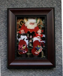 5 x 7 FRAME W DEEP BACK 4 DISNEY MOUSE LAPEL PINS BUTTERFLY CLUTCH TIE TACS PIN - Picture 1 of 5