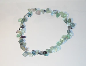 Sterling Silver Fluorite Authentic Crystal 16" Necklace Spiritual Reiki #278 - Picture 1 of 12