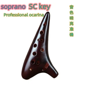 Flauta de ocarina soprano SC 12 agujeros hecha a mano instrumento musical profesional de cerámica - Imagen 1 de 7